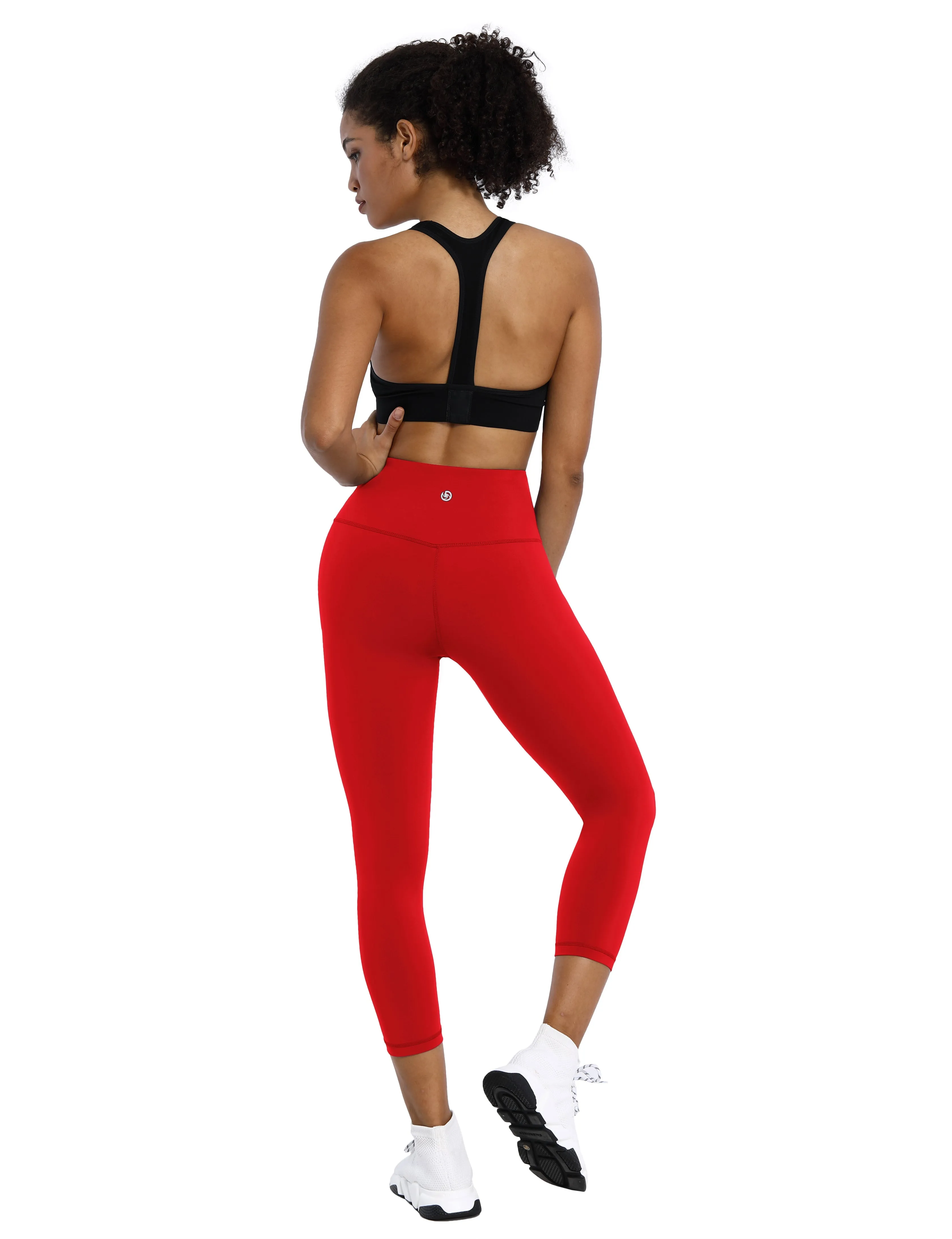 19" High Waist Crop Tight Capris scarlet_Jogging