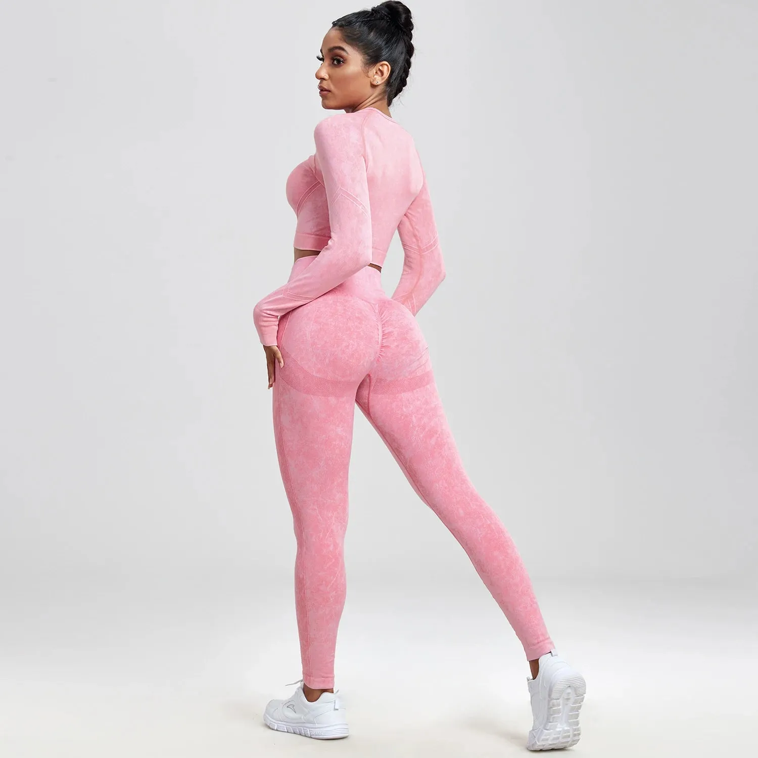 2 piece Gym Workout Yoga seamless high waist Set