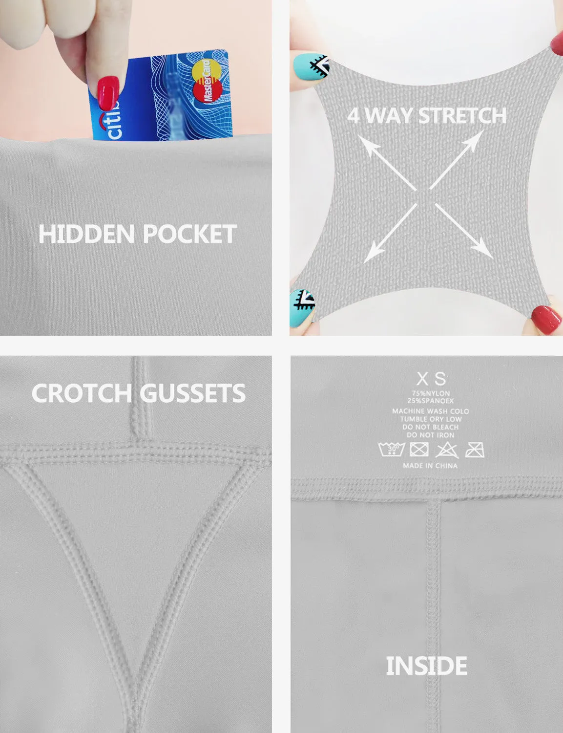 22" High Waist Crop Tight Capris lightgray_Jogging