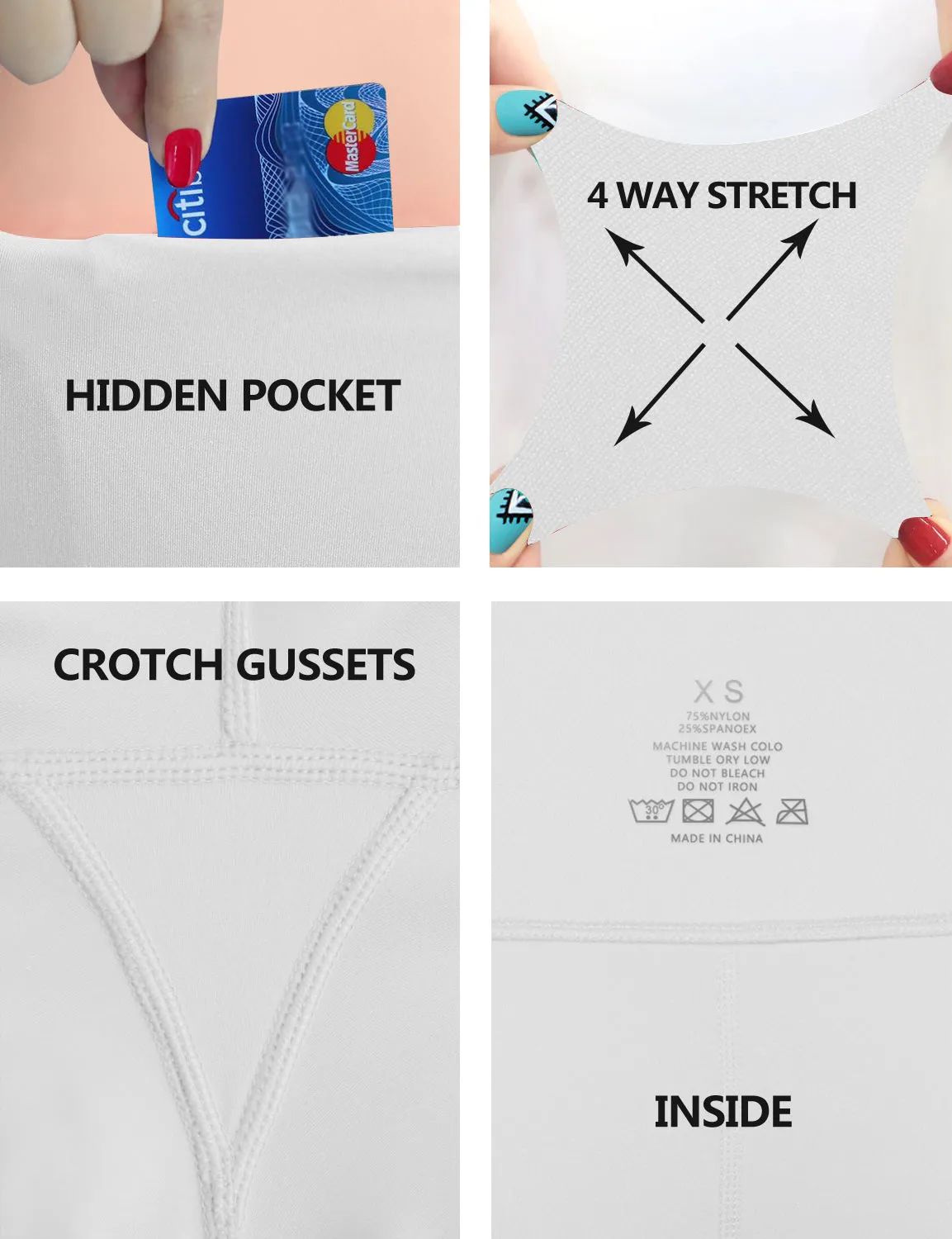 22" High Waist Crop Tight Capris mattewhite_Jogging