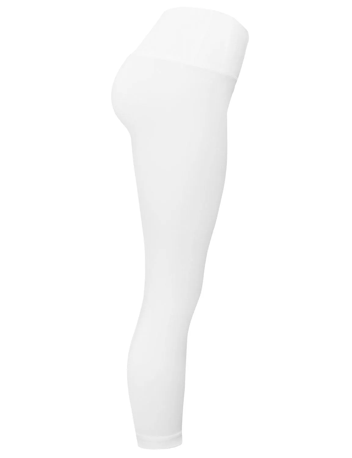 22" High Waist Crop Tight Capris mattewhite_Jogging
