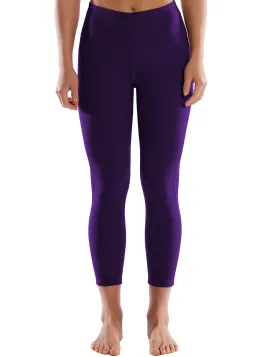 22" High Waist Side Line Capris eggplantpurple_Jogging