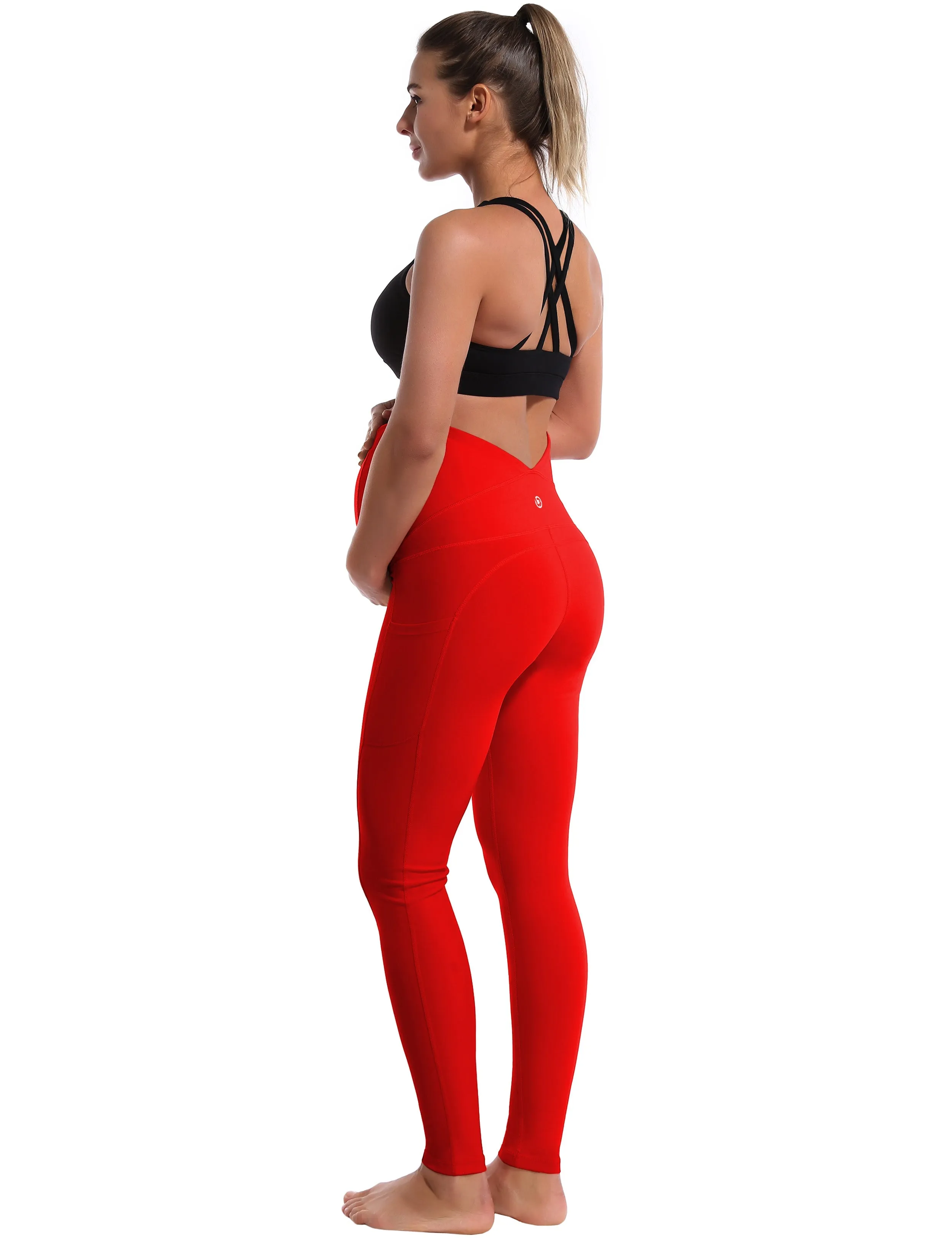 26" Side Pockets Maternity Jogging Pants scarlet_Jogging