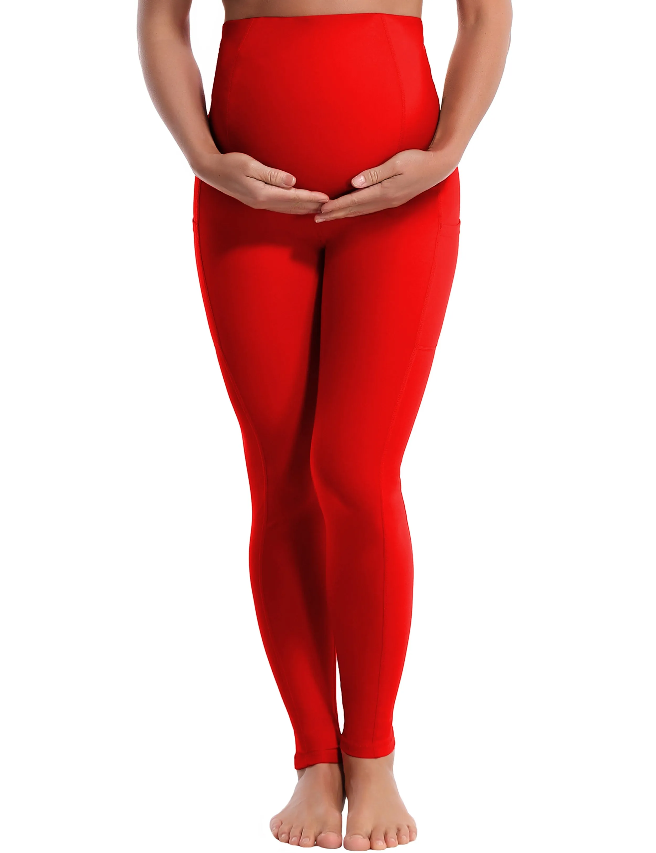 26" Side Pockets Maternity Jogging Pants scarlet_Jogging