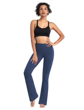 29" 31" 33" 35" 37"  Back Pockets Bootcut Leggings purplishblue_Jogging