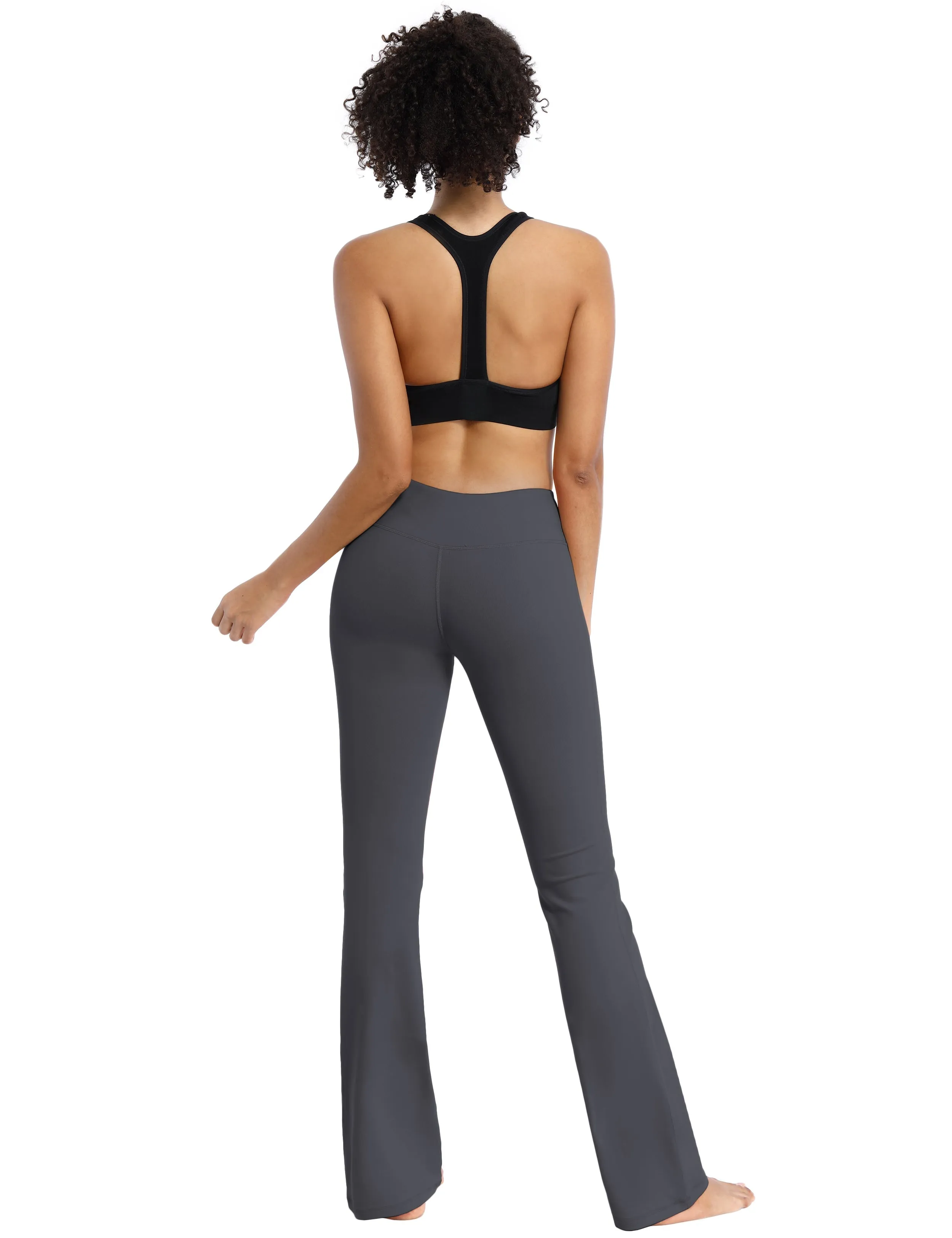29" 31" 33" 35" Cotton Nylon Bootcut Leggings shadowcharcoal_Jogging