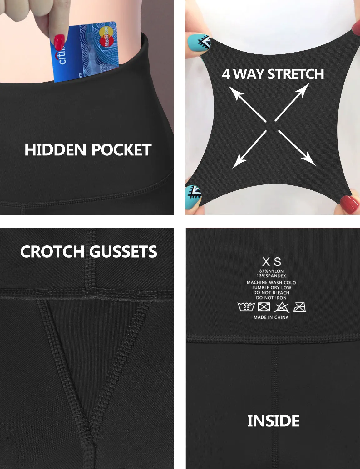 29" 31" 33" 35" Cotton Nylon Bootcut Leggings shadowcharcoal_Jogging