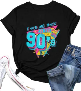90s Womens T-Shirt 80s Baby 90s Made Me Shirts Neon Vintage 90s Theme Outfit Party Casual Tees Tops