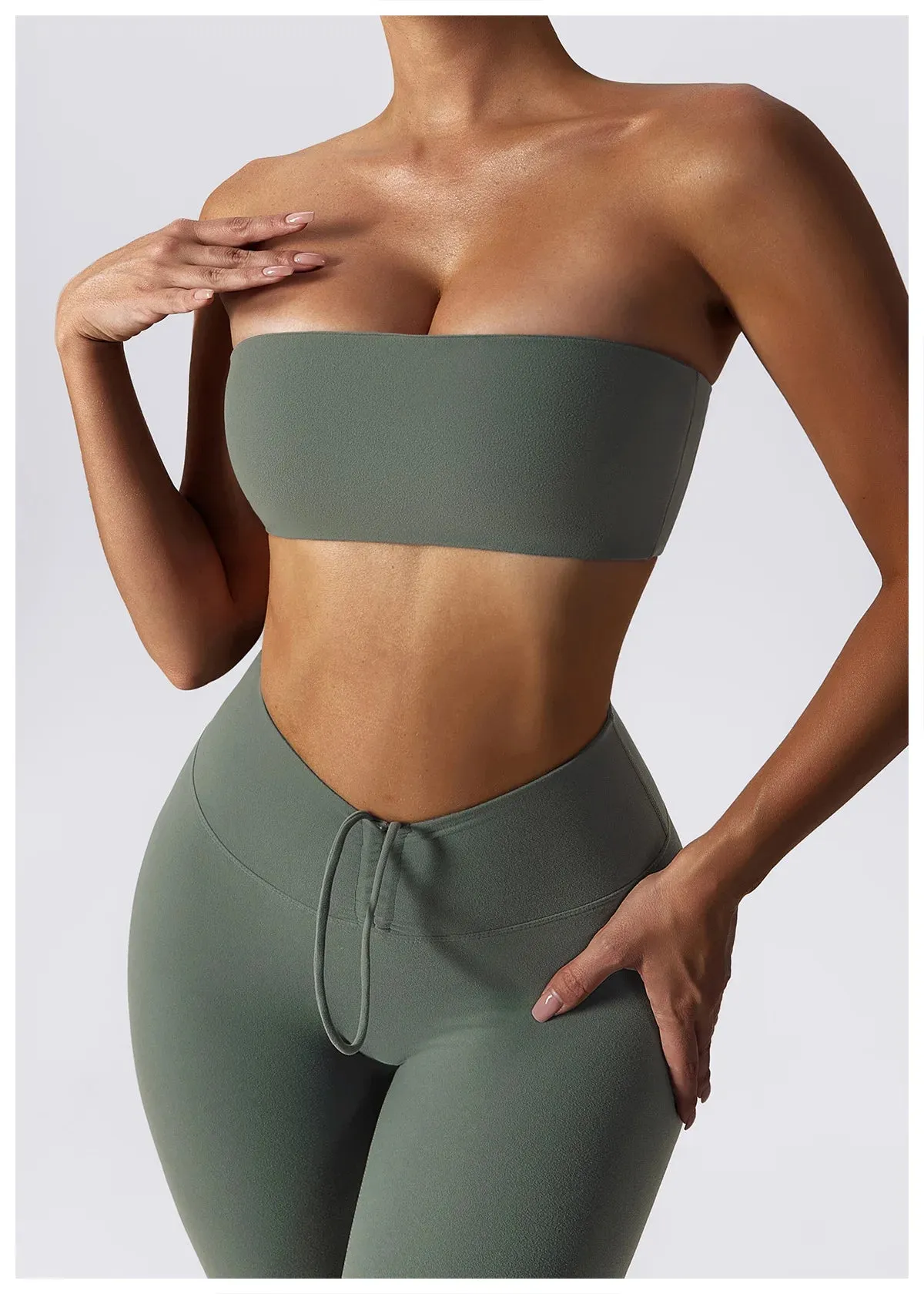 A&A ProSculpt Bandeau Bra & Ruched Tie Leggings Set