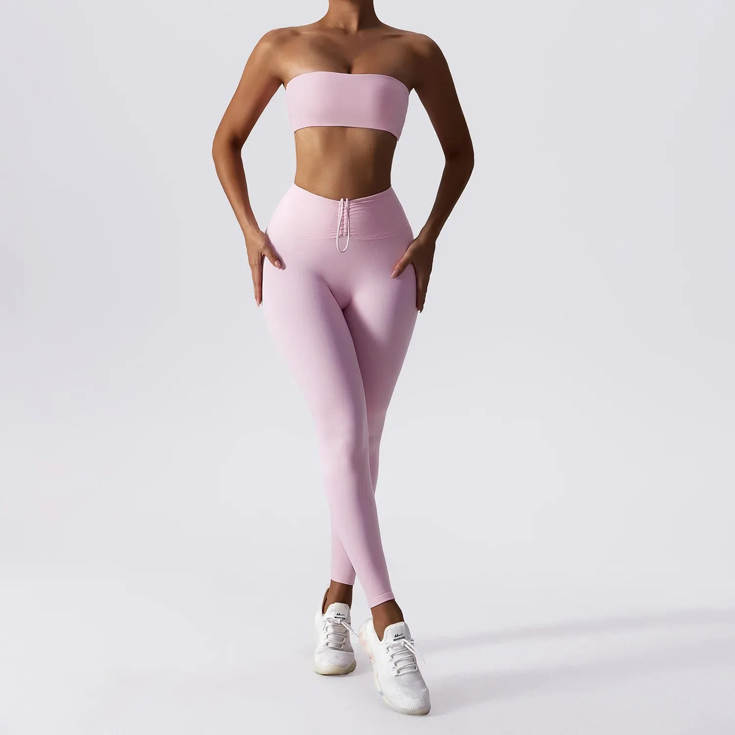 A&A ProSculpt Bandeau Bra & Ruched Tie Leggings Set
