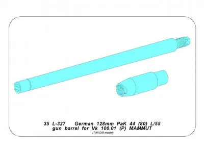 Aber 1/35 German 128mm PaK 44 L/55 for Vk 100.01(P) MAMMUT 35 L-327