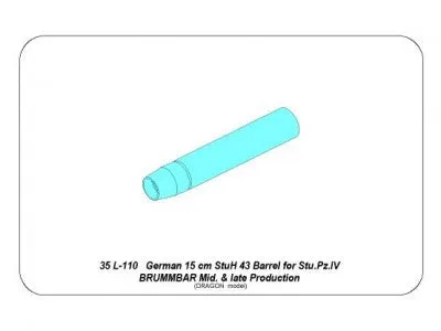 Aber 1/35 German 15cm StuH 43 Barrel For Brummbar Late 35 L-110