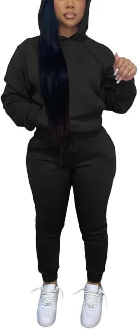 Alunzoem Sweatsuits for Women Set 2 Piece Jogging Outfits Long Sleeve Hoodie Sweatshirt Sweatpants Tracksuit