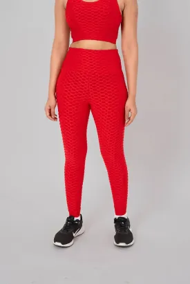 Anti Cellulite Women's Leggings - Red