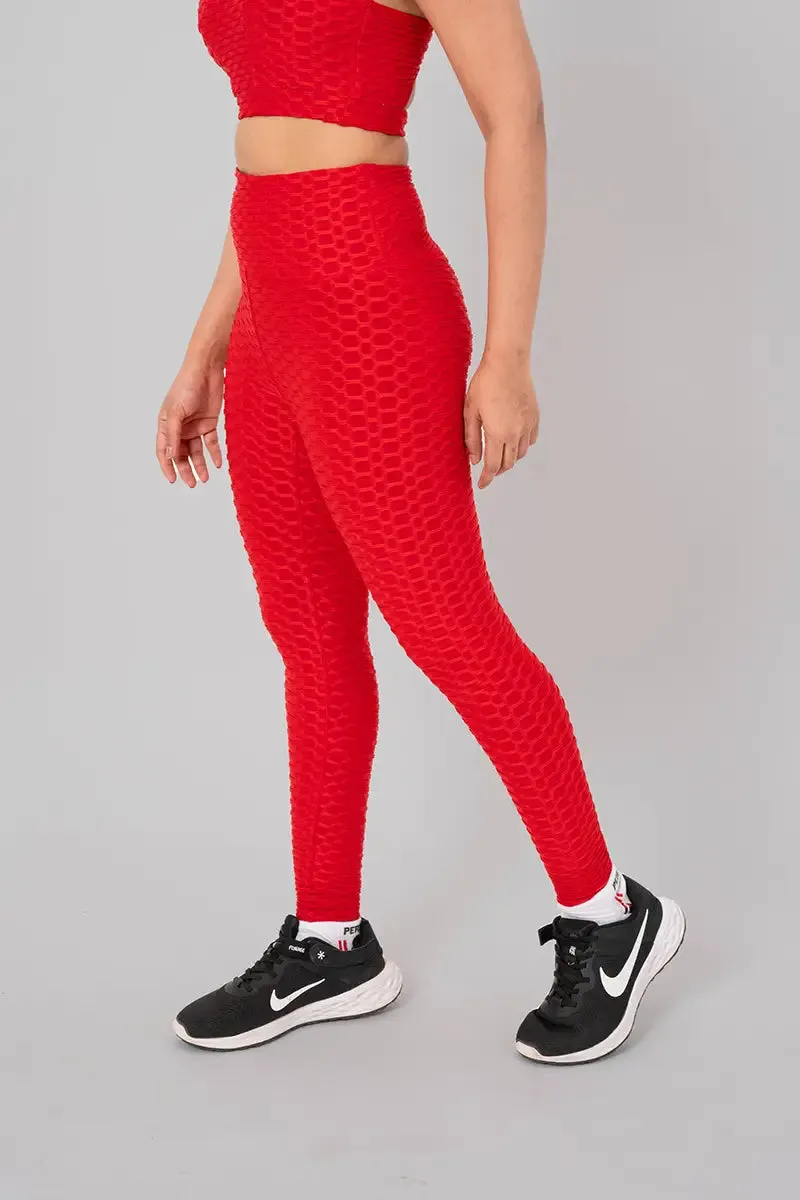 Anti Cellulite Women's Leggings - Red