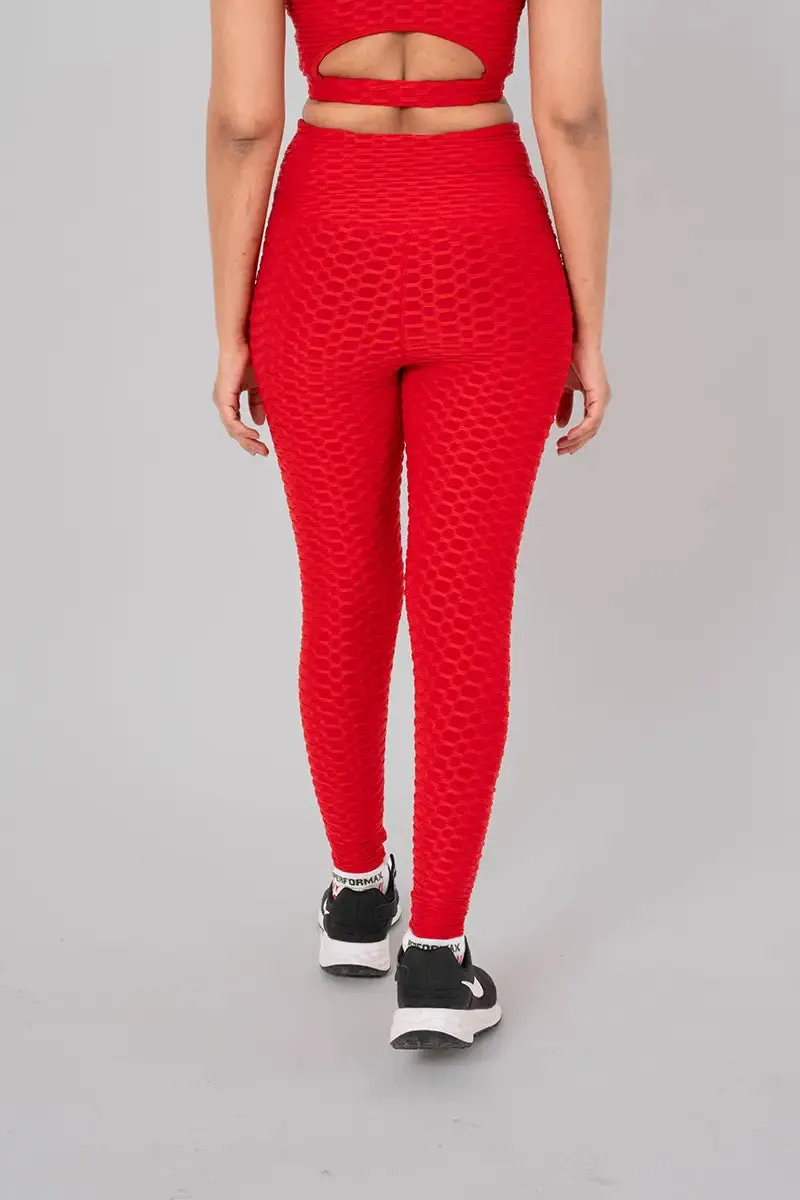 Anti Cellulite Women's Leggings - Red