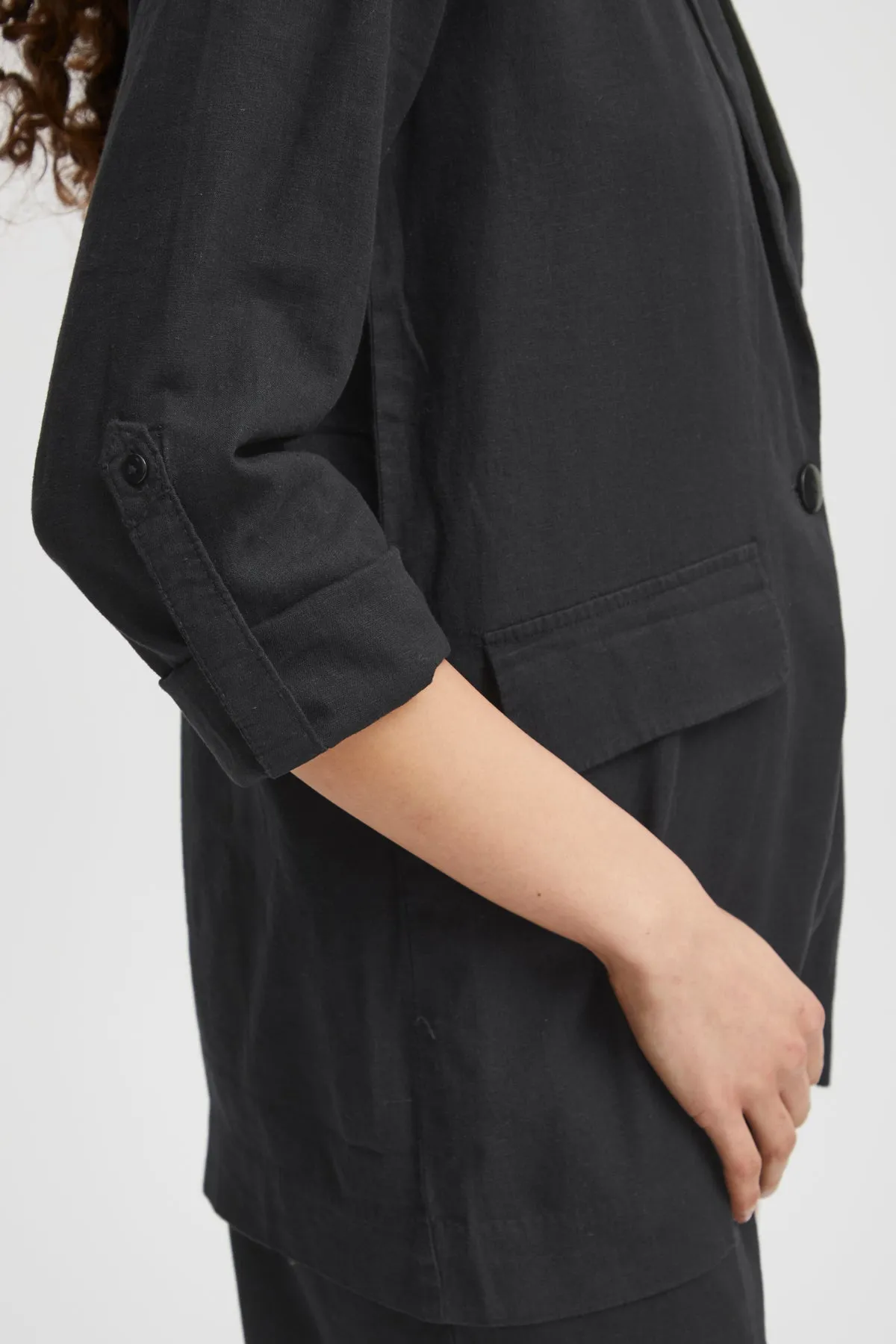 B Young Black Linen Mix Blazer