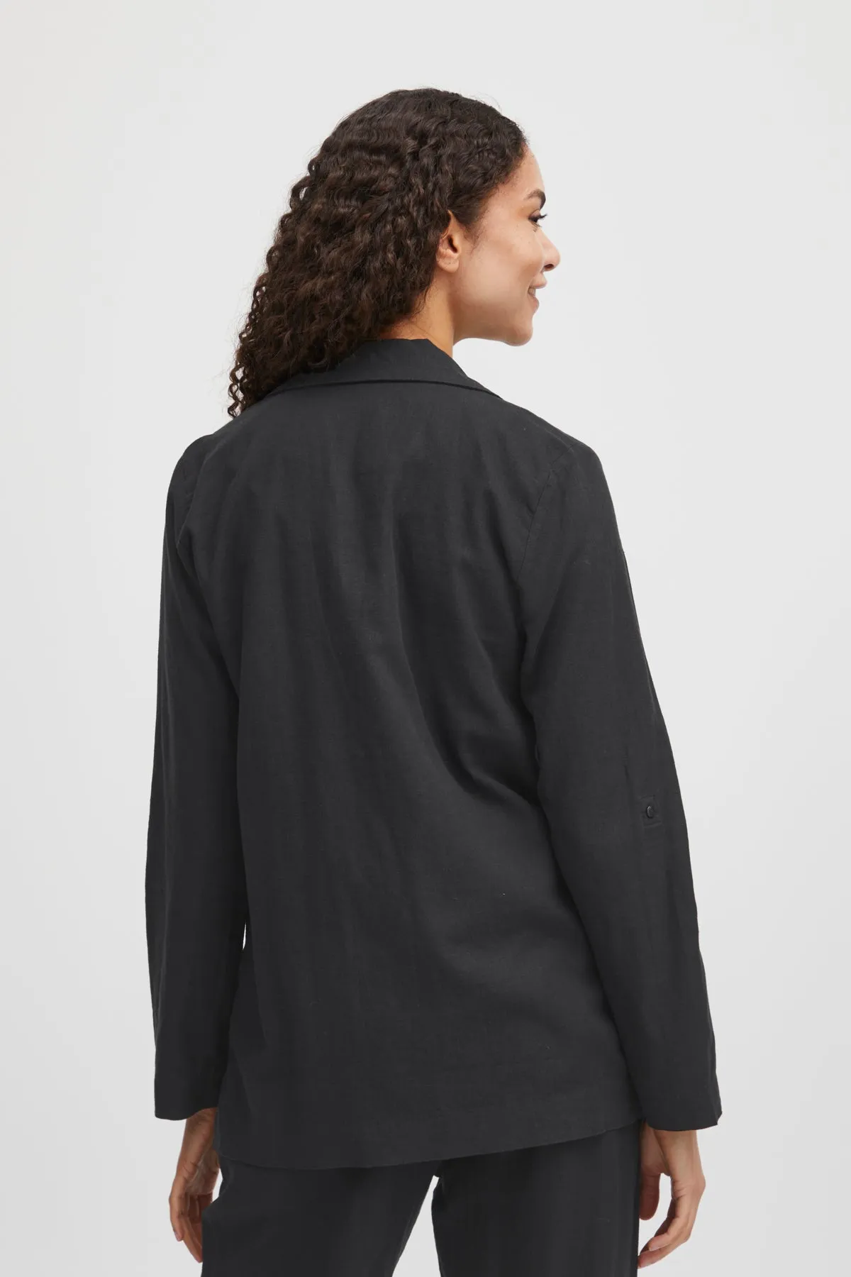 B Young Black Linen Mix Blazer