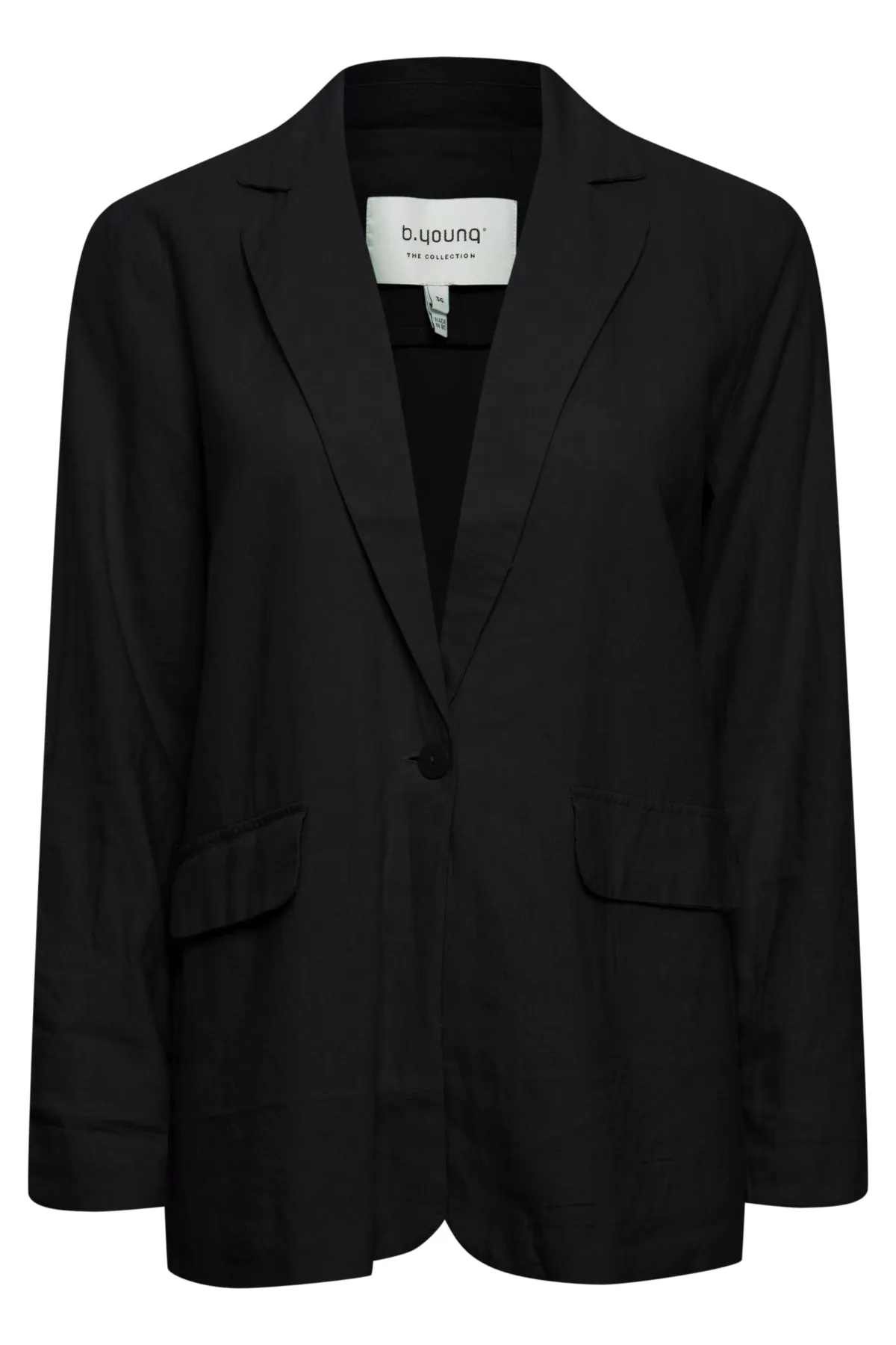 B Young Black Linen Mix Blazer