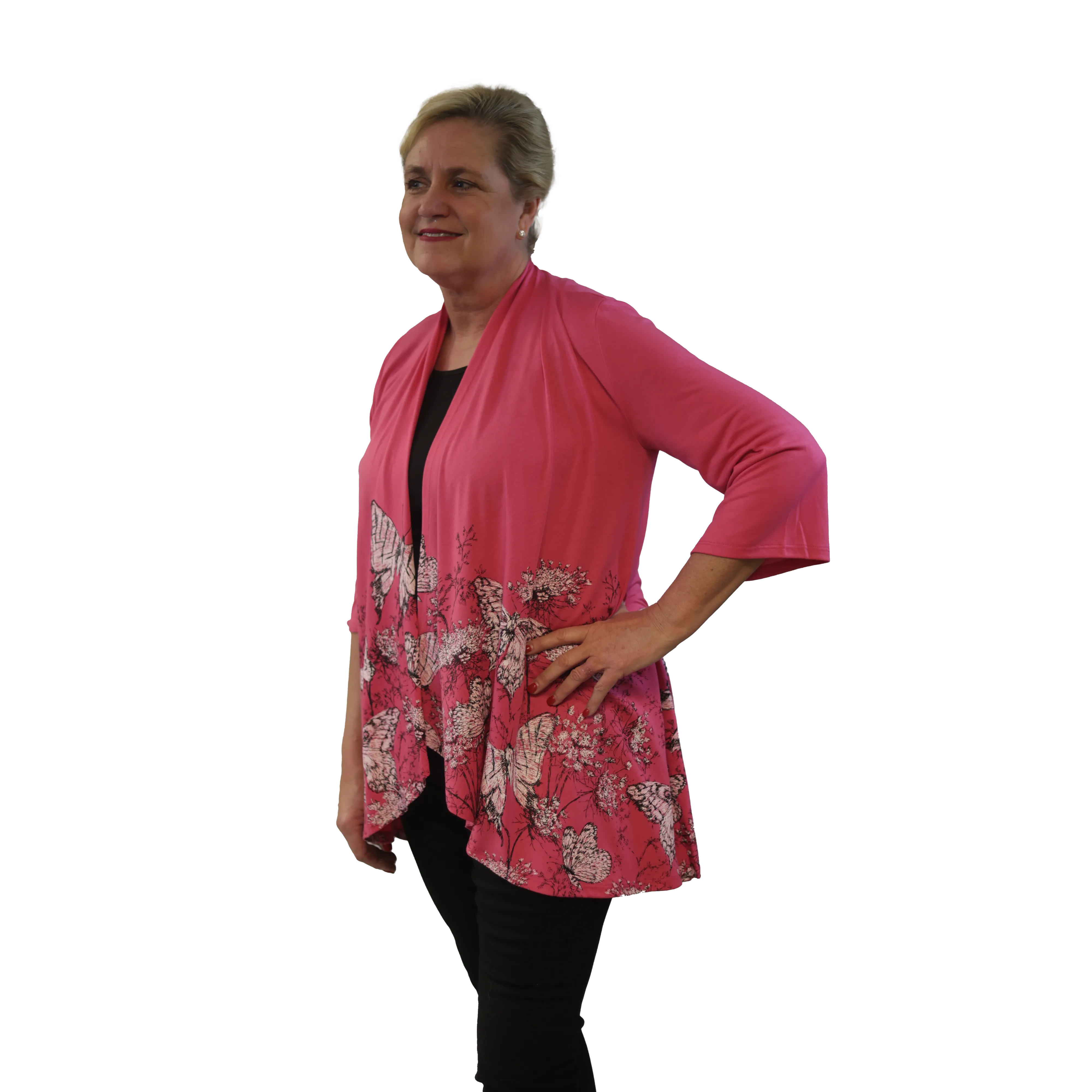 Black and White Butterflies Kimono, by A Walk In The Park®