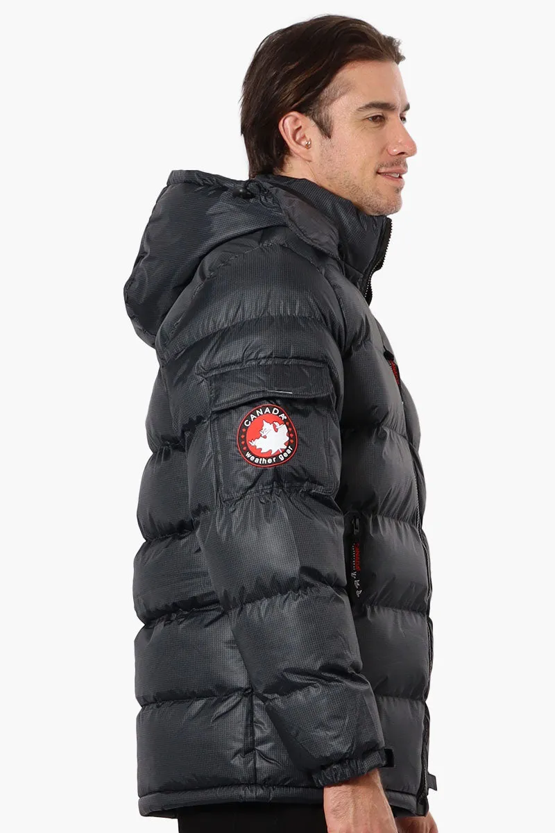 Canada Weather Gear Grid Pattern Bubble Bomber Jacket - Black