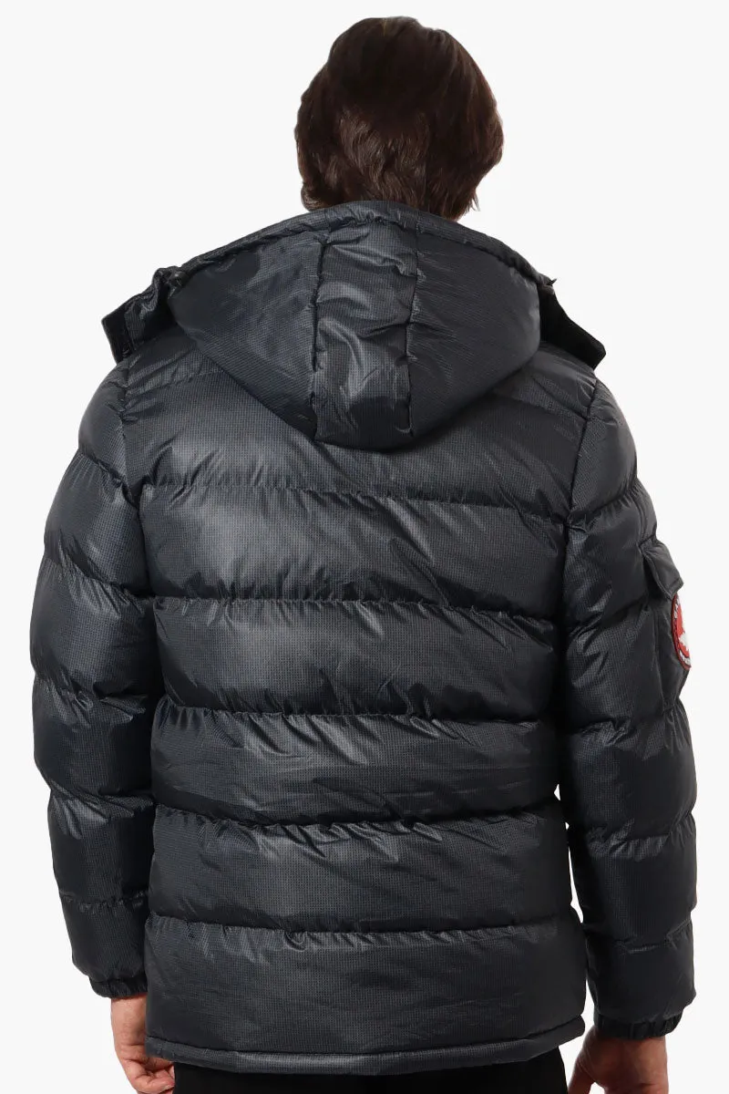 Canada Weather Gear Grid Pattern Bubble Bomber Jacket - Black