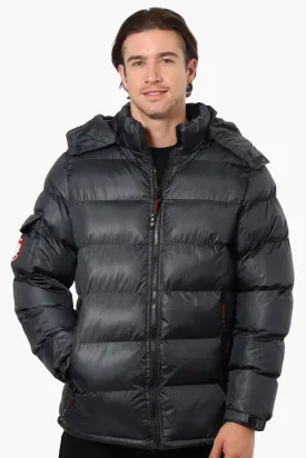 Canada Weather Gear Grid Pattern Bubble Bomber Jacket - Black