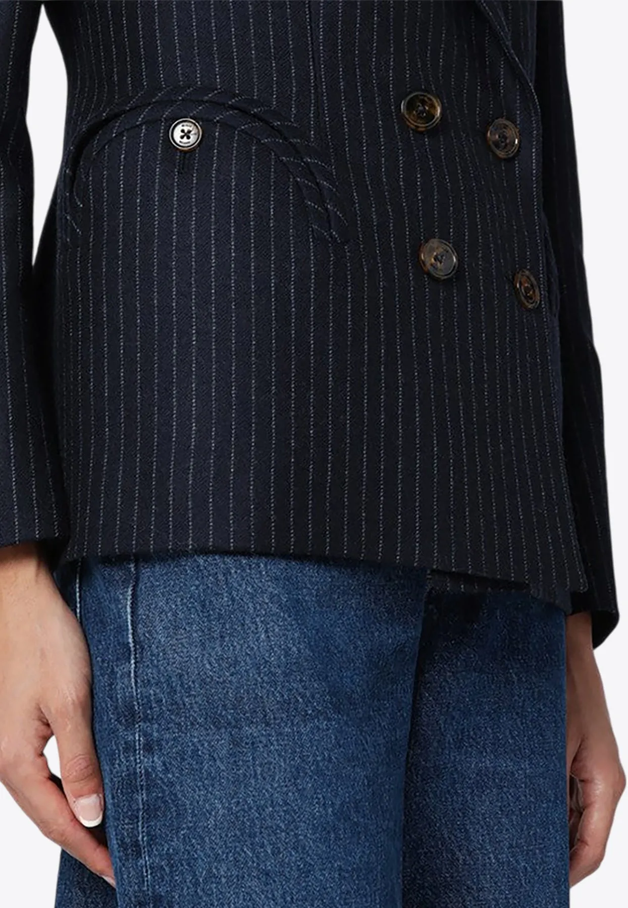 Charmer Wool and Cashmere Pinstripe Blazer