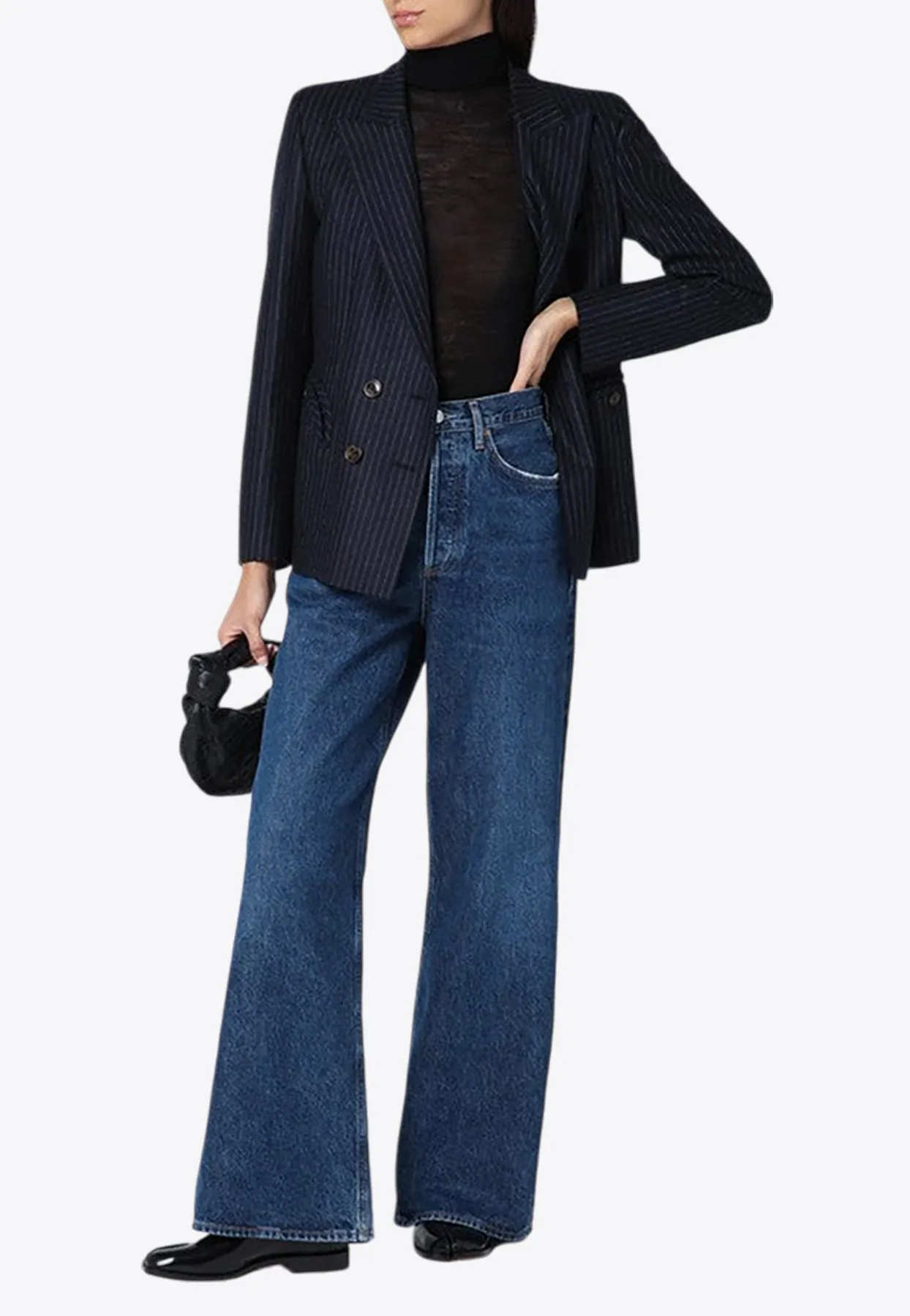 Charmer Wool and Cashmere Pinstripe Blazer