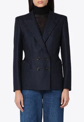 Charmer Wool and Cashmere Pinstripe Blazer