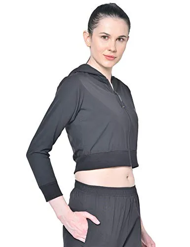 CHKOKKO Women Winter Sports Zipper Stylish Jacket Black S