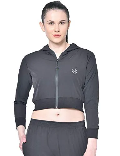 CHKOKKO Women Winter Sports Zipper Stylish Jacket Black S
