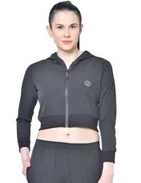 CHKOKKO Women Winter Sports Zipper Stylish Jacket Black S