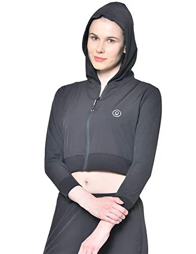 CHKOKKO Women Winter Sports Zipper Stylish Jacket Black S