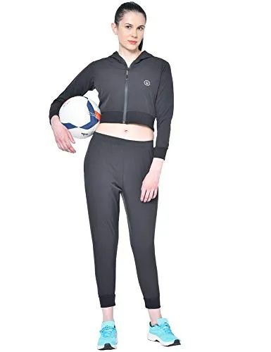CHKOKKO Women Winter Sports Zipper Stylish Jacket Black S