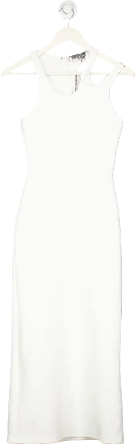 David Koma White Neck Cutouts Pencil Dress Scuba UK 8