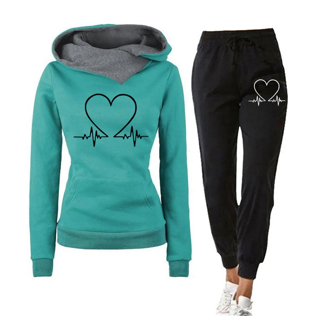 Ensemble de jogging avec pantalon pour femmes - HEARTBEAT Confort et style pour les moments actifs