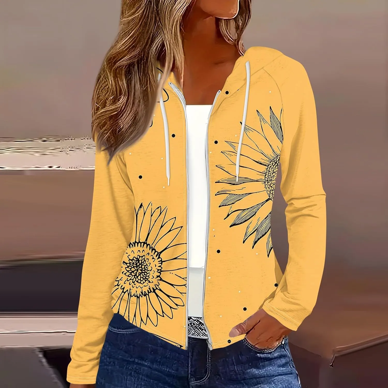 Fall Jackets for Women 2024 Fashion Full Zip Up Hoodie Long Sleeve Cropped Sweatshirt Jackets Casual Comfy Coats Tops