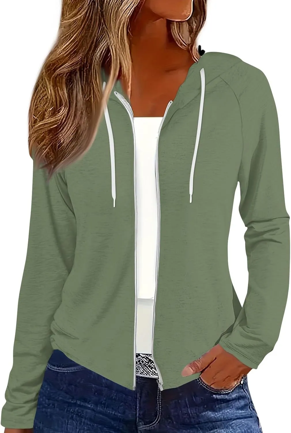 Fall Jackets for Women 2024 Fashion Full Zip Up Hoodie Long Sleeve Cropped Sweatshirt Jackets Casual Comfy Coats Tops