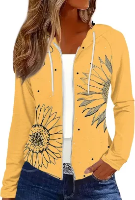 Fall Jackets for Women 2024 Fashion Full Zip Up Hoodie Long Sleeve Cropped Sweatshirt Jackets Casual Comfy Coats Tops