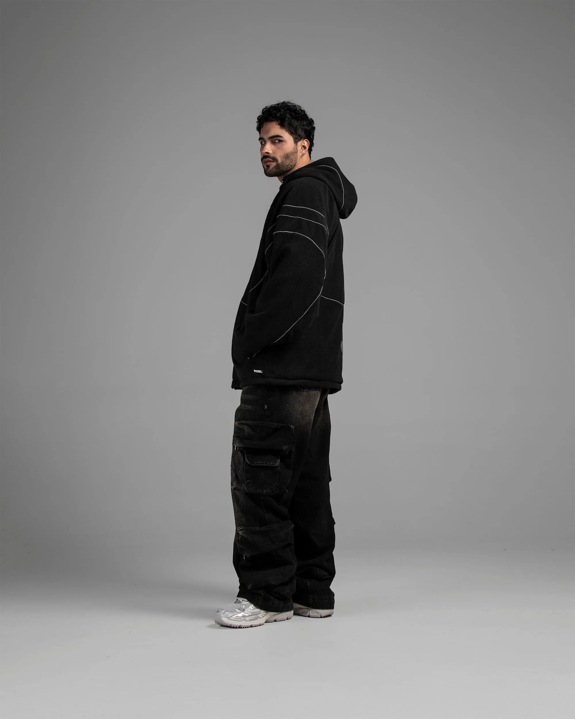 Fleece Jacket Negra Shapes