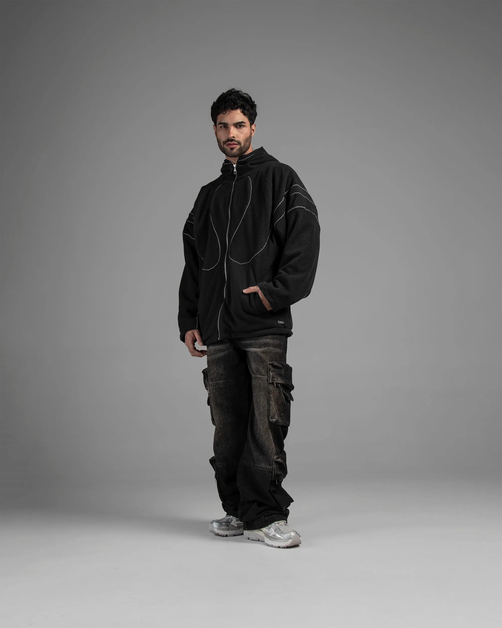 Fleece Jacket Negra Shapes