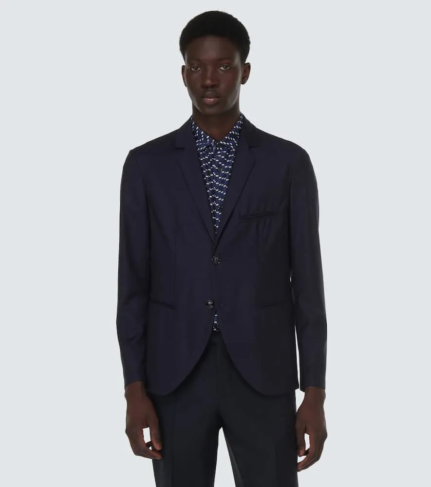 Giorgio Armani Single-breasted virgin wool blazer