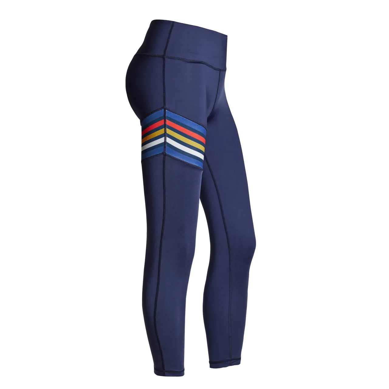 GYMNA FRONT MULTI STRIPE GYM LEGGINGS