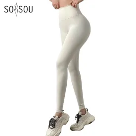 High Waist SOISOU Nylon Leggings Women's Yoga Fitness Pants