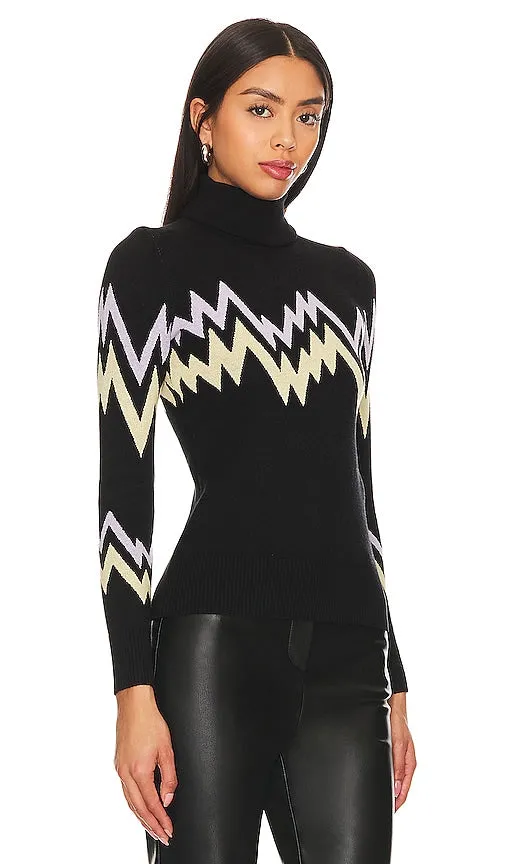 JoosTricot Mountainscape Jacquard Turtleneck in Black
