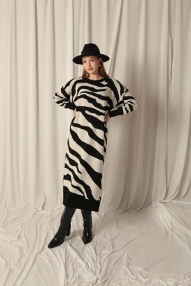 Knitwear Fabric Maxi Stone Dress