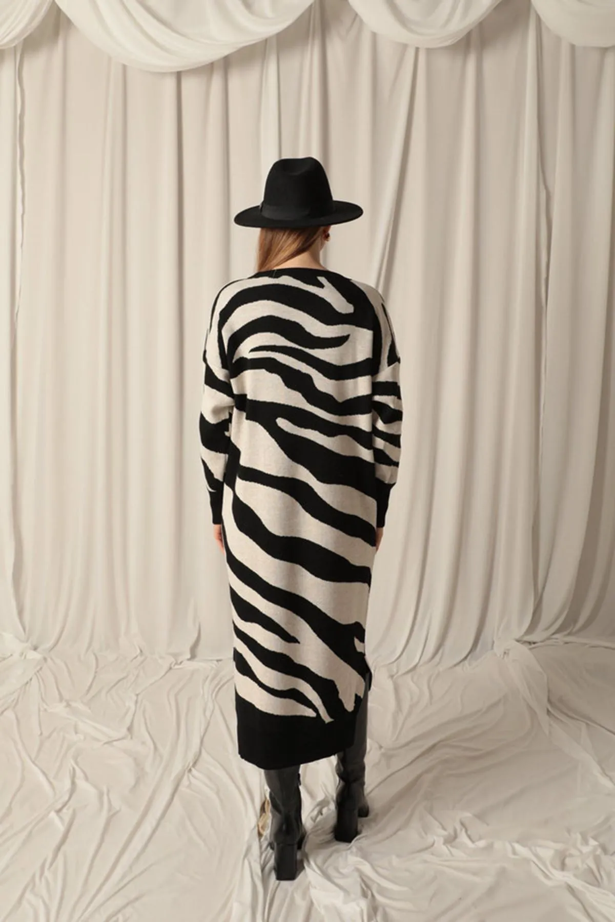 Knitwear Fabric Maxi Stone Dress