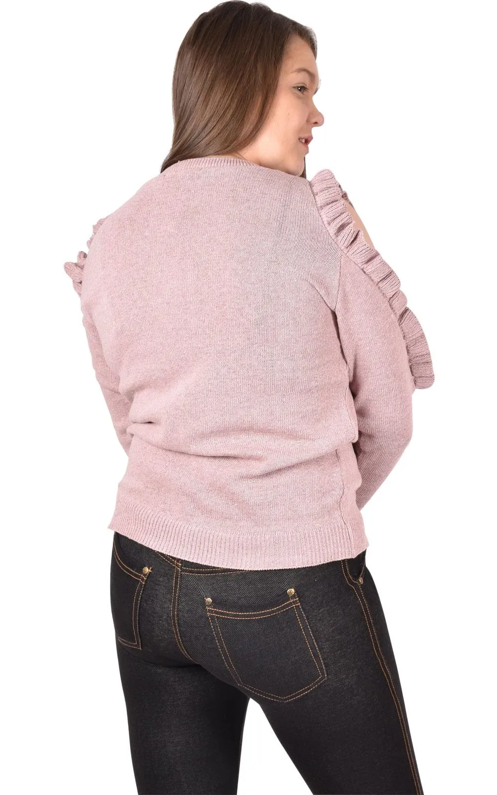 Ladies Cold Shoulder Frill Top