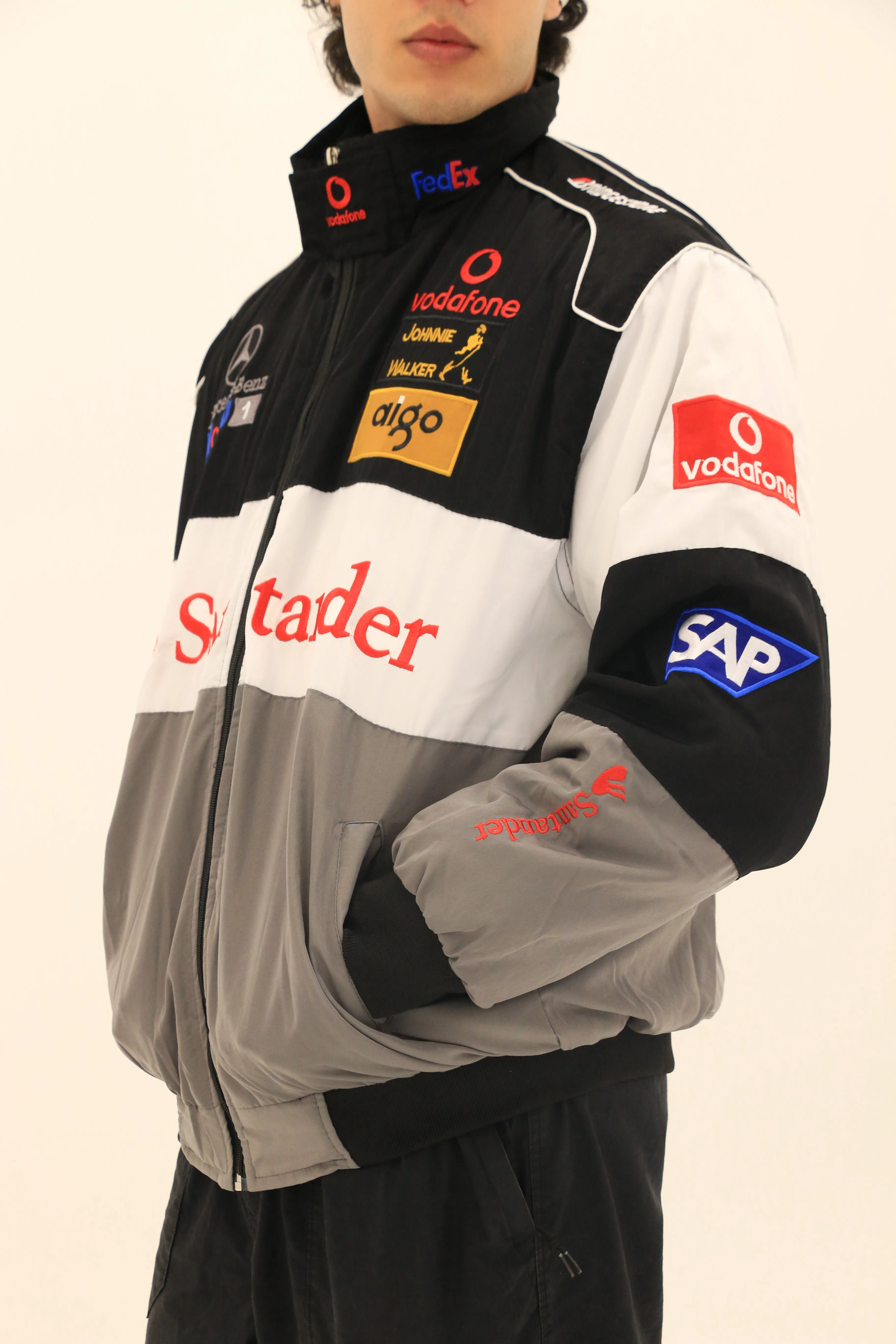 Mclaren/Mercedes - Grey - Vintage Racing Bomber Jacket
